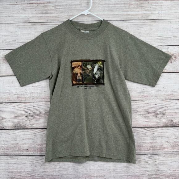 Green Brand Recycled SanSegal Yellowstone T-Shirt Adult Small Heathered Green - Picture 1 of 7